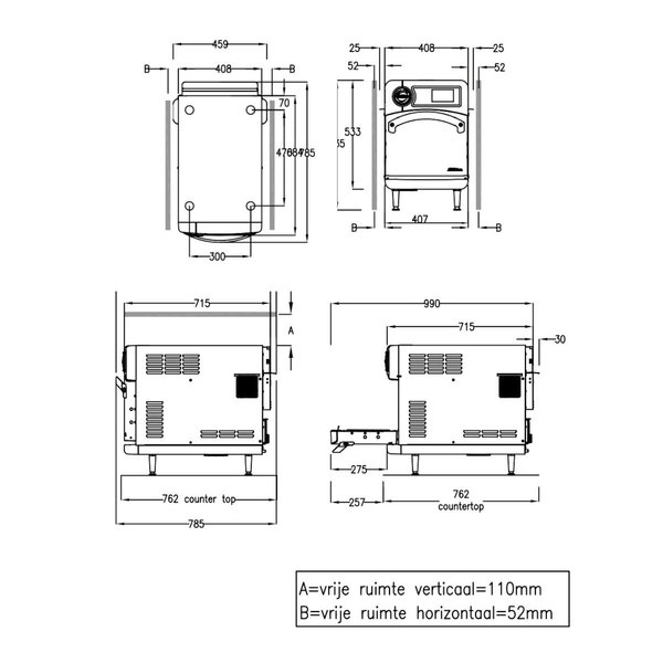 High Speed Oven | Sŏta | Hete Lucht + Magnetron | Touchscreen | 400V (6.2kW) | 406x757x635(h)mm