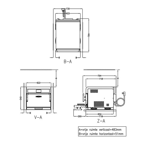 High Speed Oven | i3 | Hete Lucht + Magnetron | Touchscreen | 400V (9.5kW) | 622x794x540(h)mm