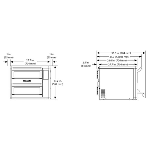 Heteluchtoven | Double Batch | Touchscreen | WiFi | 400V (8.7kW) | 704x806x589(h)mm