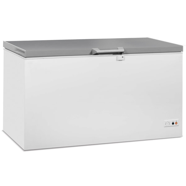 Vrieskist | 469L | Wit/RVS | -18°C/-24°C | Statisch | Klapdeksel | 1492x743x840(h)mm