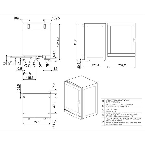 Heteluchtoven | ALFA | 10 Niveaus (EN600x400) | Elektrisch | 50°C/280°C | 16kW (400V) | Bevochtiging (Automatisch) | Touchscreen | 798x772x1110(h)mm