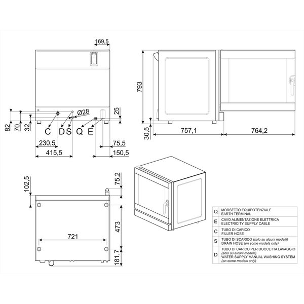 Heteluchtoven | ALFA | 6 Niveaus (EN600x400) | Elektrisch | 50°C/280°C | 11kW (400V) | Bevochtiging (Automatisch) | Touchscreen | 798x757x793(h)mm
