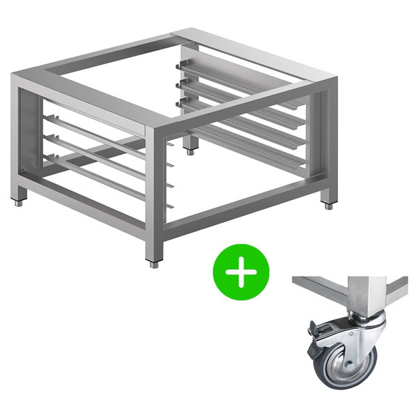 Onderstel Alfa | RVS | Voor SMEG ALFA4/ALFA10 Ovens | 4 Wielen (2 Geremd) | 800x800x604(h)mm