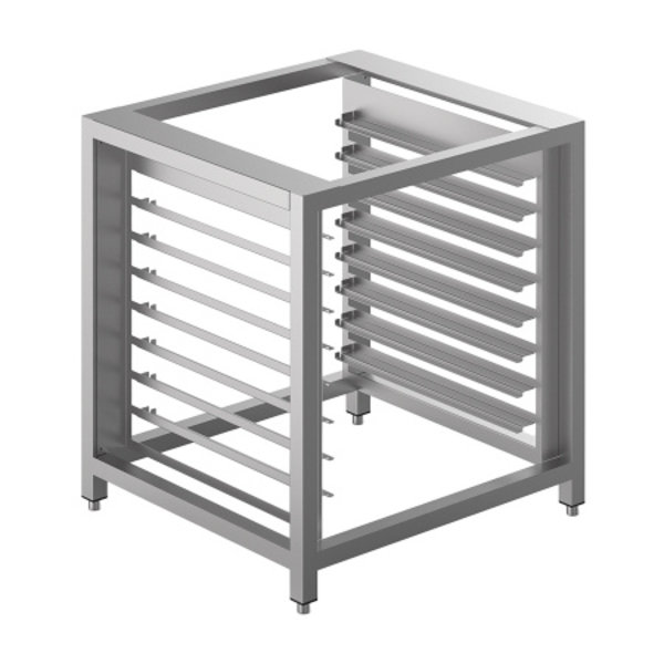 Onderstel Alfa | RVS | Voor SMEG ALFA4/ALFA6 Ovens | 4 Wielen (2 Geremd) | 800x800x1000/1050(h)mm