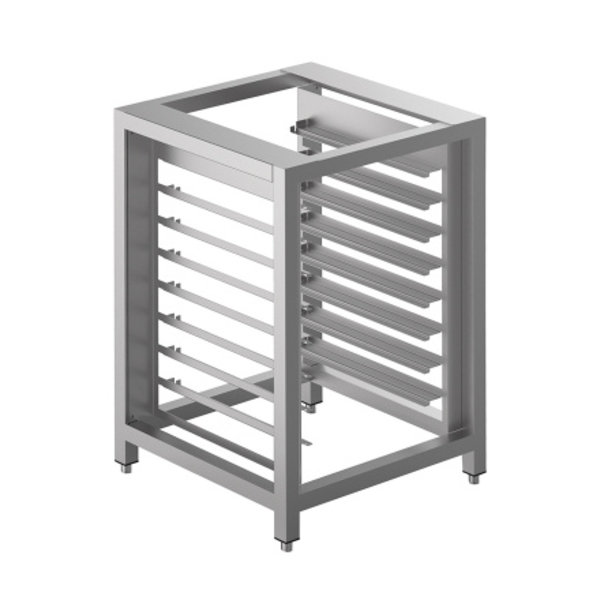 Onderstel Alfa | RVS | Voor SMEG ALFA43 Ovens | 4 Wielen (2 Geremd) | 600x600x1000/1050(h)mm