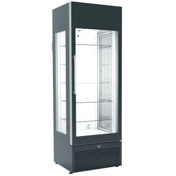 Vriesvitrine | 470L | Zwart | -22°C/+5°C | Geventileerd | 6 Schappen | 668x773x2000(h)mm