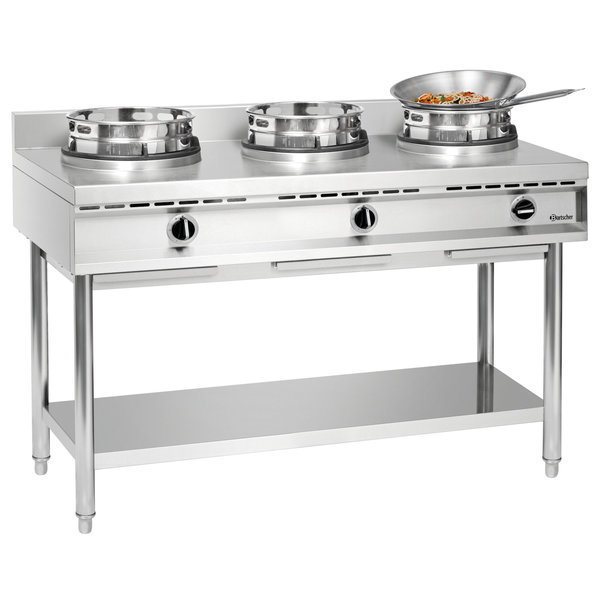 Wokkookplaat | Gas | 3 Branders | 34.5kW | 1500x600x960(h)mm