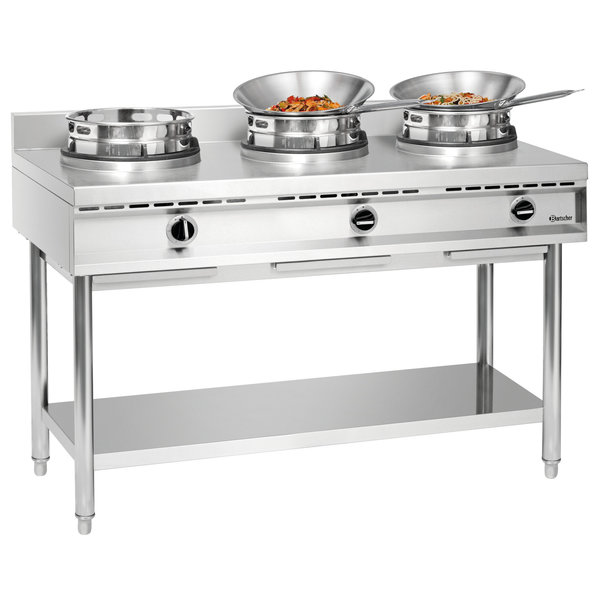 Wokkookplaat | Gas | 3 Branders | 34.5kW | 1500x600x960(h)mm