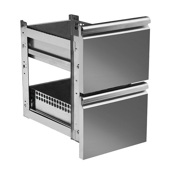 Ladeblok | Voor Mastro Koelwerkbanken (Diepte 600mm) | 2x 1/2 Lade | 450x500x645(h)mm