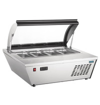 Polar Schepijsvitrine | 4x 6.5L | -18°C/-25°C | Statisch | Incl. 4 Uitschepbakken | 805x666x356(h)mm
