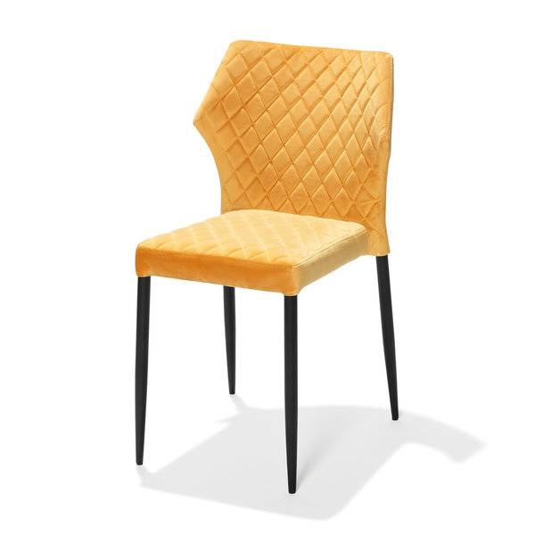 Stoel Louis | Brandvertragend | Geel | Velours | Stapelbaar | 490x575x815(h)mm