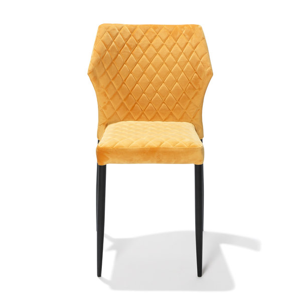 Stoel Louis | Brandvertragend | Geel | Velours | Stapelbaar | 490x575x815(h)mm