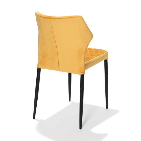 Stoel Louis | Brandvertragend | Geel | Velours | Stapelbaar | 490x575x815(h)mm