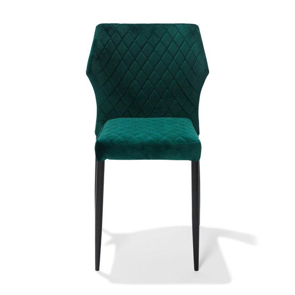 Stoel Louis | Brandvertragend | Groen | Velours | Stapelbaar | 490x575x815(h)mm