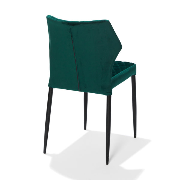 Stoel Louis | Brandvertragend | Groen | Velours | Stapelbaar | 490x575x815(h)mm