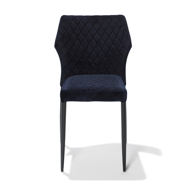 Stoel Louis | Brandvertragend | Donkerblauw | Velours | Stapelbaar | 490x575x815(h)mm