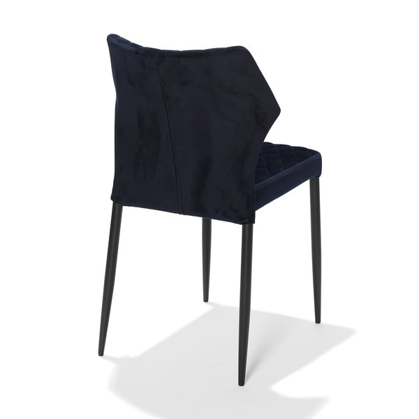 Stoel Louis | Brandvertragend | Donkerblauw | Velours | Stapelbaar | 490x575x815(h)mm