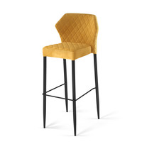 VEBA Barkruk Louis | Brandvertragend | Geel | Velours | Stapelbaar | 500x470x1050(h)mm 