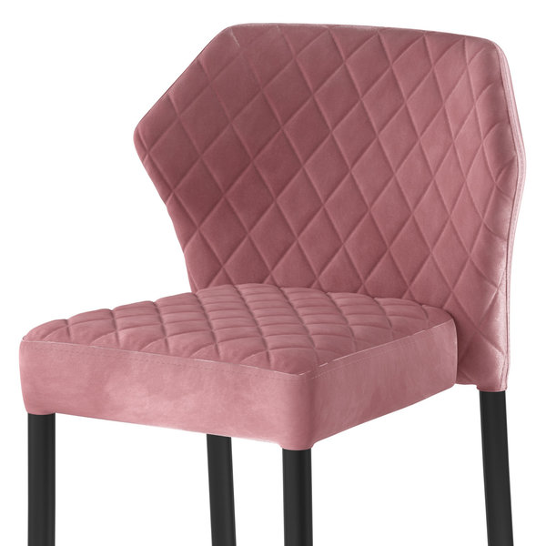 Barkruk Louis | Brandvertragend | Roze | Velours | Stapelbaar | 500x470x1050(h)mm