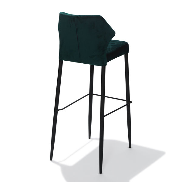 Barkruk Louis | Brandvertragend | Groen | Velours | Stapelbaar | 500x470x1050(h)mm