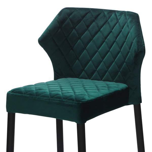 Barkruk Louis | Brandvertragend | Groen | Velours | Stapelbaar | 500x470x1050(h)mm