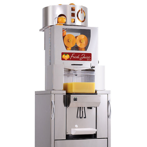 Vruchtenpers + Onderstel (Gekoeld) | 20p/m (Ø80mm) | Automatische Vulling | RVS/Kunststof Zelfbedieningstap | 580x720x1790(h)mm