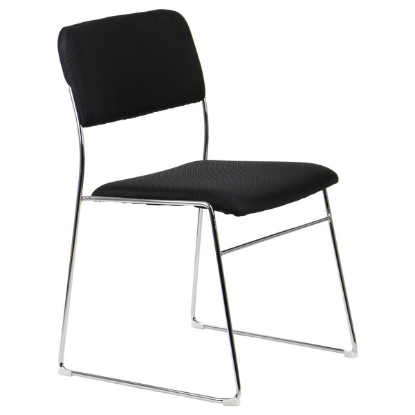 Kantoorstoel | HIRAM | Zwart | Onderstel Verchroomd | 520x510x780(h)mm