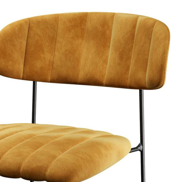 Barkruk Mundo | Brandvertragend | Geel | Velours | Stapelbaar | 465x490x1050(h)mm
