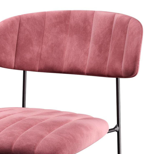 Barkruk Mundo | Brandvertragend | Roze | Velours | Stapelbaar | 465x490x1050(h)mm