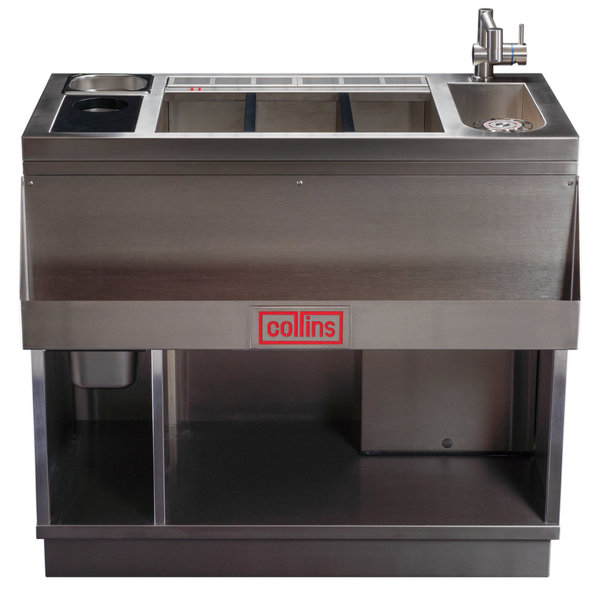 Bar-/Cocktailstation | RVS | MACH 1 | Onderbar | Spoelbak + Kraan | Snijplank | GN-/IJsbakken | 1000x500x880-940(h)mm