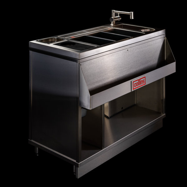 Bar-/Cocktailstation | RVS | MACH 1 | Onderbar | Spoelbak + Kraan | Snijplank | GN-/IJsbakken | 1000x500x880-940(h)mm