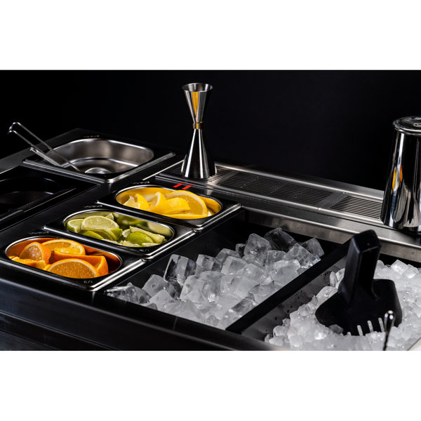 Bar-/Cocktailstation | RVS | MACH 1 | Onderbar | Spoelbak + Kraan | Snijplank | GN-/IJsbakken | 1000x500x880-940(h)mm