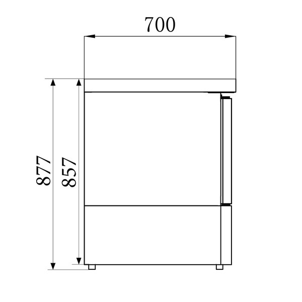 Koelwerkbank | 109L | 2 Laden (1/1 GN) | +2°C/+8°C | Geventileerd | 0.12kW | 435x700x870(h)mm