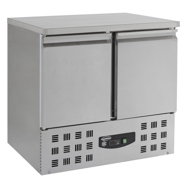 Vrieswerkbank | 2 Deurs | Geheel RVS | Met Bovenblad | 943x700x855(h)mm