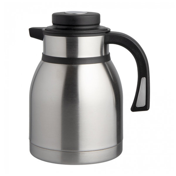 Isoleerkan | RVS/Zwart | 1.5L | Dubbelwandig | Drukknopsluiting | Hoogte 220mm