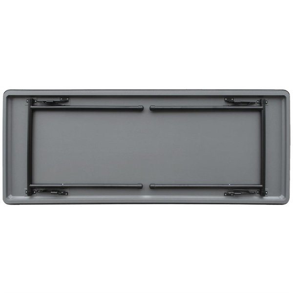 Inklapbare Buffettafel | Kunststof/RVS | Grijs Blad | Zwart Frame | In-/Outdoor | 1520x760x750(h)mm