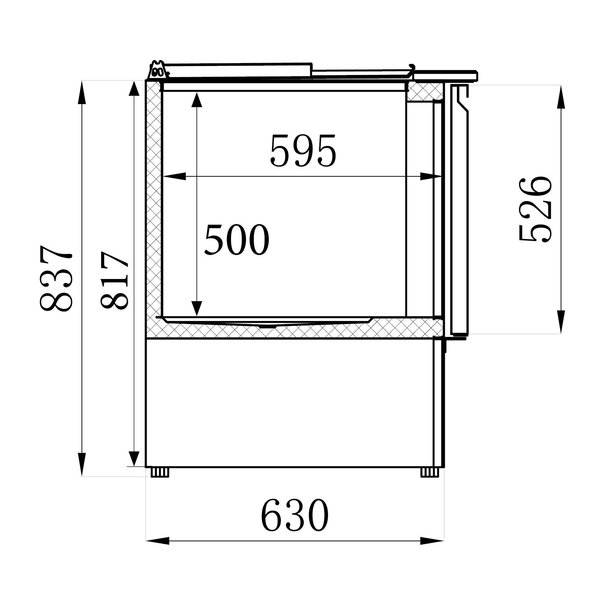 Saladette | GN 2.5 1/1 PAN | Geheel RVS | Statisch met Ventilator | 900x700x870(h)mm
