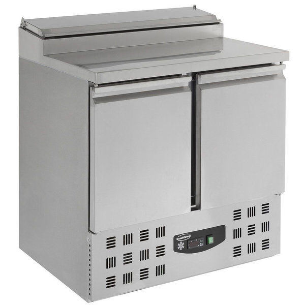Saladette | 2x 1/1, 5x 1/6 GN PAN | 2 Deurs | Geheel RVS | Statisch Met Ventilator | 903x700x1006(h)mm