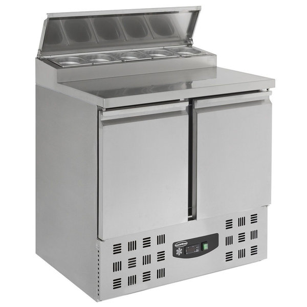 Saladette | 2x 1/1, 5x 1/6 GN PAN | 2 Deurs | Geheel RVS | Statisch Met Ventilator | 903x700x1006(h)mm