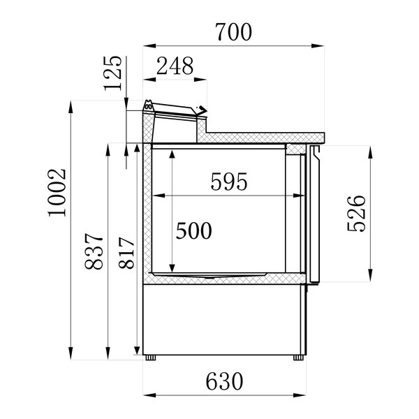 Saladette | 2x 1/1, 5x 1/6 GN PAN | 2 Deurs | Geheel RVS | Statisch Met Ventilator | 903x700x1006(h)mm