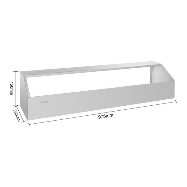 Bakhouder GN RVS | 3x 1/3 of 6x 1/6 GN | 975x250x150(h)mm