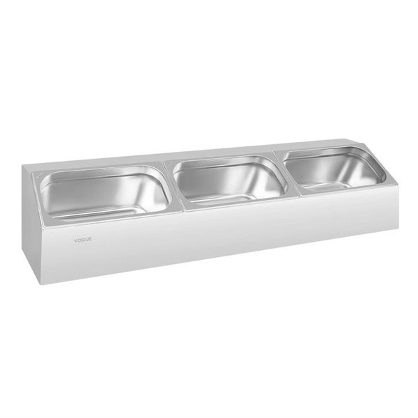 Bakhouder GN RVS | 3x 1/3 of 6x 1/6 GN | 975x250x150(h)mm