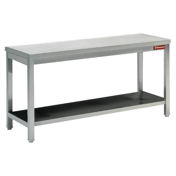 Werktafel | RVS | Met Bodemschap | 600mm Diep | 880mm Hoog