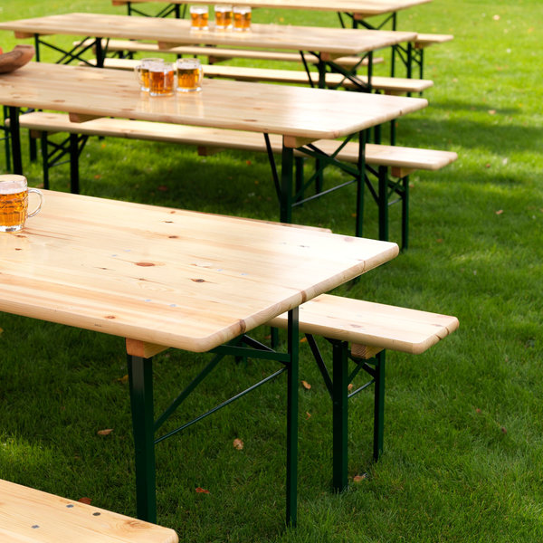 Bierbank groen hout | 2200x250x480(h)mm