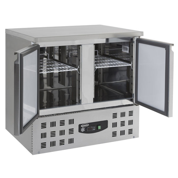 Koelwerkbank | 257L | 2 Deuren (1/1 GN) | +2°C/+8°C | Statisch + Ventilator | 0.34kW | 900x700x875(h)mm