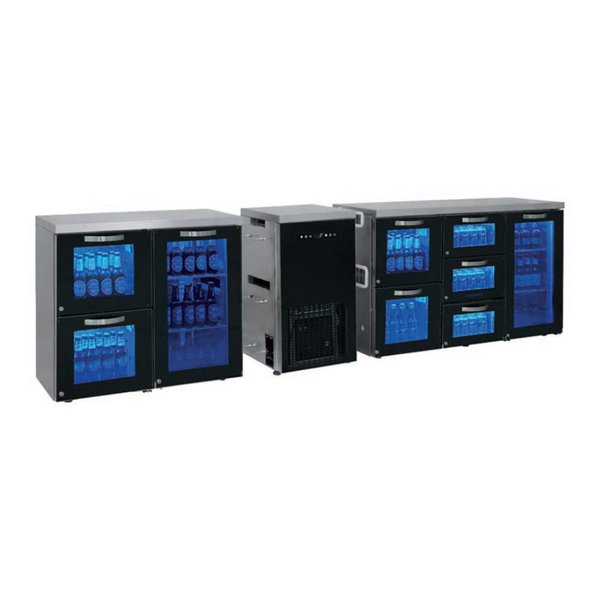 Barkoelkast Module | 2 Deuren | RVS Werkblad | 920x500x875(h)mm