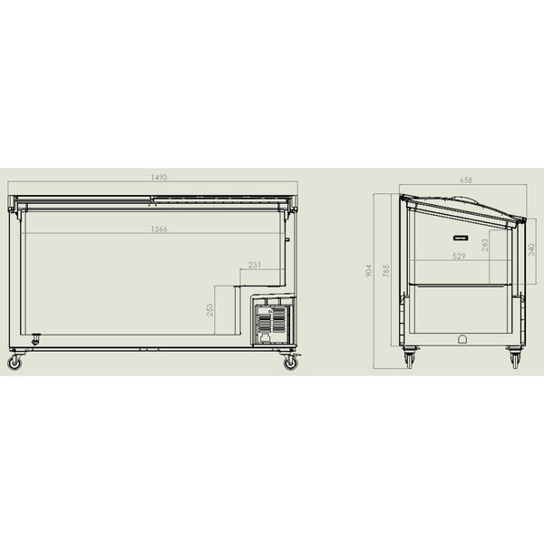 Vrieskist | 461L | Wit | -18°C/-24°C | Statisch | Schuifdeksels | 1494x659x879(h)mm