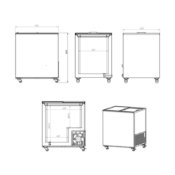 Vrieskist | 208L | Wit | -14°C/-24°C | Statisch | Schuifdeksels | 763x653x904(h)mm