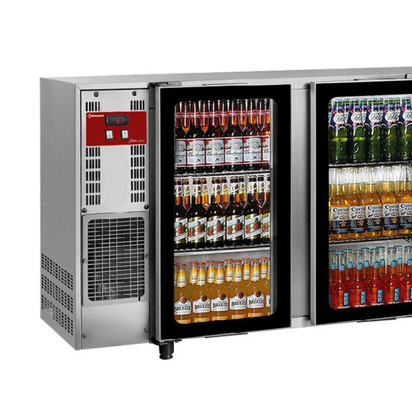 Flessenkoeler RVS + 4 Glazen Deuren 783L | 230V | Geventileerd | 2675x565x890/905(h)mm