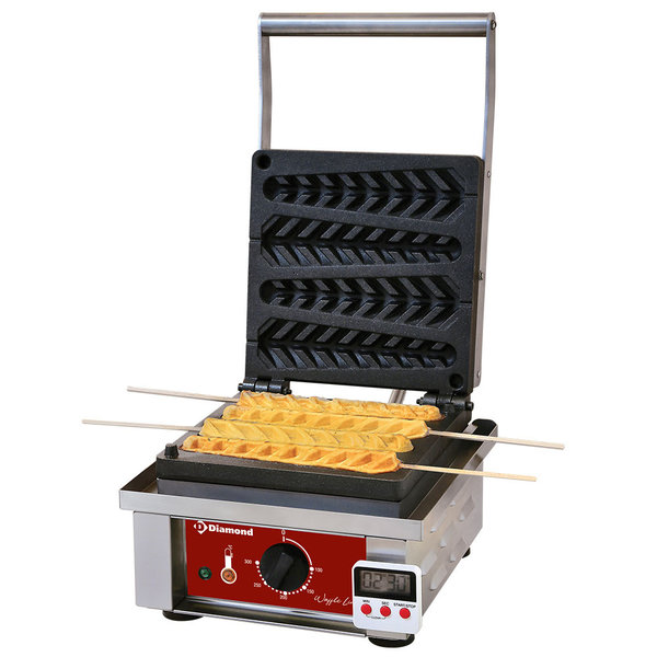 Wafelijzer | Elektrisch | Wafels Op Stokjes | 4 Stuks + Timer | 1.6kW | 305x440x230(h)mm